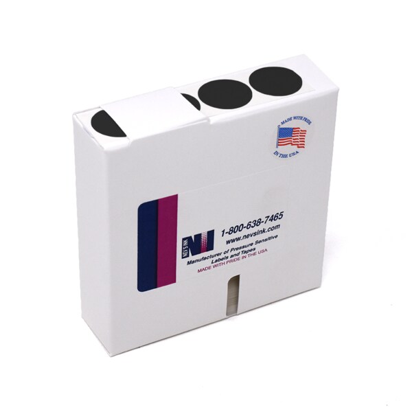 1-1/4" Color Coding Dots Black - Roll Form